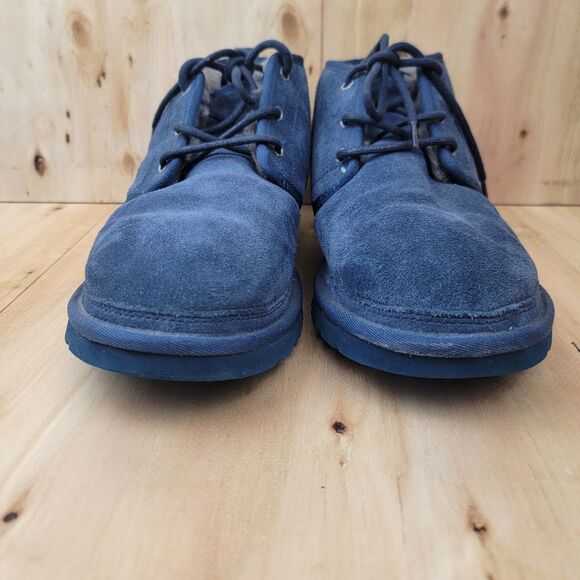 UGG Men’s Sz 11 M 3236 Neumel Suede Blue Chukka Round Toe Boots Shearling Lined